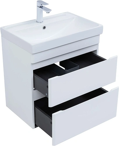 Тумба под раковину Aquanet Слим 60 00346047 белый сатин Тумба под раковину Aquanet Слим 60 00346047 белый сатин