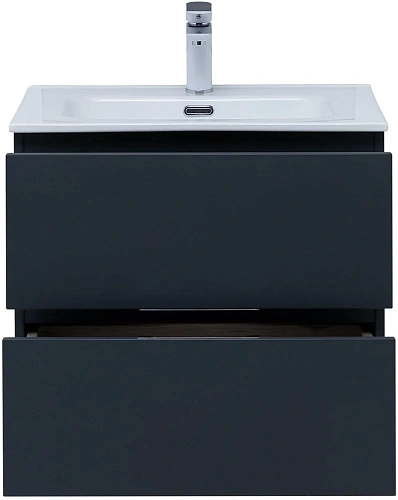 Тумба под раковину Aquanet Алвита New 60 2 ящика, антрацит 00277511 Тумба под раковину Aquanet Алвита New 60 2 ящика, антрацит 00277511