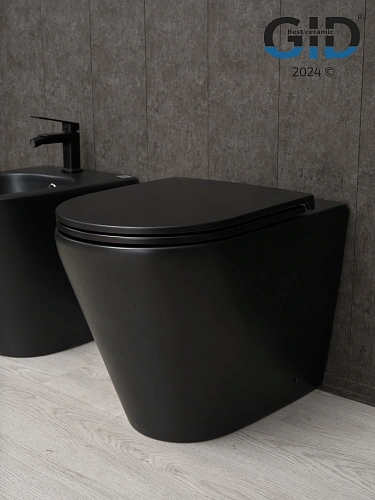 Унитаз приставной Gid TRS-263BM 62212Y черный матовый 56x36x41 с крышкой микролифт Унитаз приставной Gid TRS-263BM 62212Y черный матовый 56x36x41 с крышкой микролифт