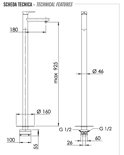Смеситель для раковины Remer Infinity I18 Смеситель для раковины Remer Infinity I18