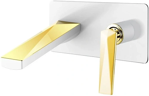 Смеситель для раковины Boheme VENTURO белый+золото 385-W встраиваемый Смеситель для раковины Boheme VENTURO белый+золото 385-W встраиваемый