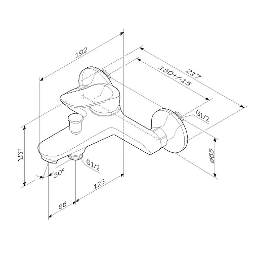 Смеситель для ванны AM.PM Sunny F85C10000 хром Смеситель для ванны AM.PM Sunny F85C10000 хром