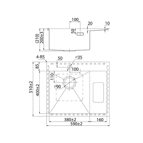 Кухонная мойка Iddis Haze 590x510 сатин, левая (HAZ59SLi77) Кухонная мойка Iddis Haze 590x510 сатин, левая (HAZ59SLi77)
