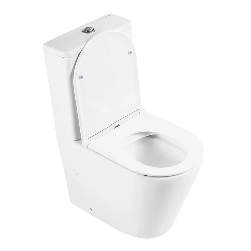 Унитаз напольный BelBagno FLAY-R BB2149CPR/BB870SC безободковый с сиденьем Унитаз напольный BelBagno FLAY-R BB2149CPR/BB870SC безободковый с сиденьем