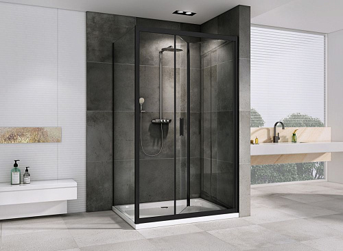 Душевой уголок ABBER Sonnenstrand AG07120B-S75B 120x75 см универсальный, профиль черный, стекло прозрачное Душевой уголок ABBER Sonnenstrand AG07120B-S75B 120x75 см универсальный, профиль черный, стекло прозрачное