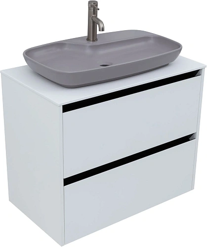 Тумба под раковину Allen Brau Activity 80 1.34004.WM белый матовый/черный брашированный Тумба под раковину Allen Brau Activity 80 1.34004.WM белый матовый/черный брашированный