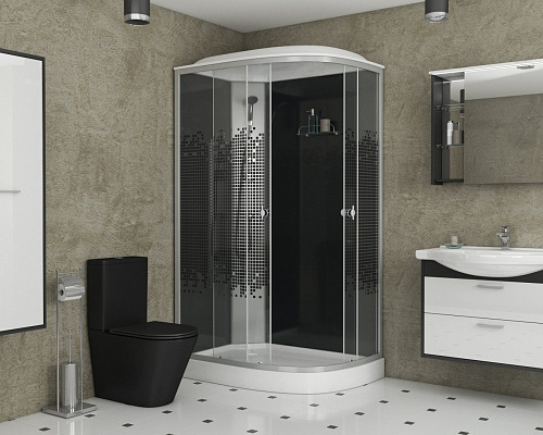 Душевая кабина Niagara NG-4512-14R BLACK (1200х800х2150) низкий поддон (13см) стекло мозаика 45121453R Душевая кабина Niagara NG-4512-14R BLACK (1200х800х2150) низкий поддон (13см) стекло мозаика 45121453R