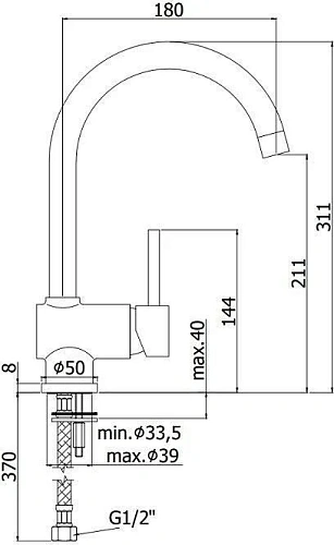 Смеситель для кухни Paffoni Stick SK180CR Смеситель для кухни Paffoni Stick SK180CR