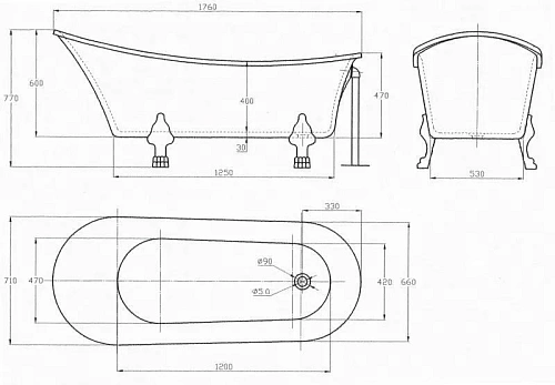Ванна отдельностоящая NTBagno Black Addax NT15 176x71 см Ванна отдельностоящая NTBagno Black Addax NT15 176x71 см