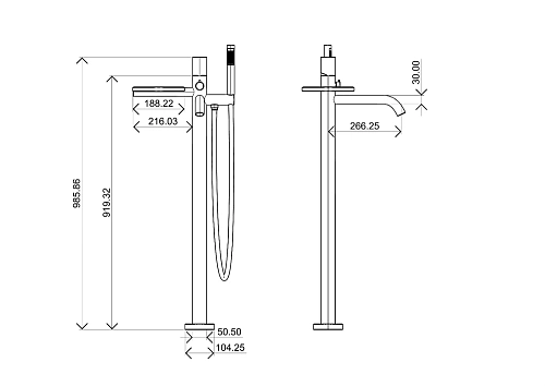Смеситель для ванны Boheme STICK 129-WCR напольный WHITE DIAMOND CHROME Смеситель для ванны Boheme STICK 129-WCR напольный WHITE DIAMOND CHROME