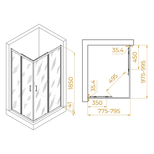 Душевой уголок RGW PA-146 800x1000 мм 020814680-11 хром Easy Clean Душевой уголок RGW PA-146 800x1000 мм 020814680-11 хром Easy Clean