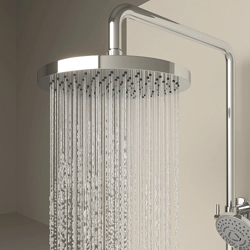 Душевая система SANCOS Teo SC11002CH c термостатом, встроенным изливом, с регулировкой по высоте, хром Душевая система SANCOS Teo SC11002CH c термостатом, встроенным изливом, с регулировкой по высоте, хром