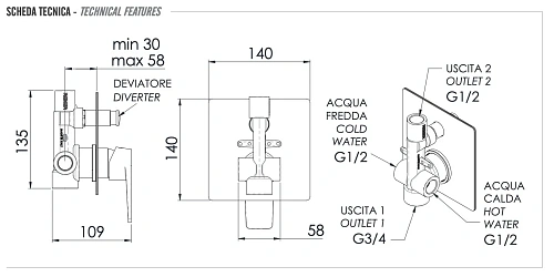 Смеситель для душа Remer Dream D09 Смеситель для душа Remer Dream D09