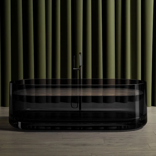 Ванна отдельностоящая ABBER AT9708Onyx 170x75 универсальная, черная полиэфирная смола Ванна отдельностоящая ABBER AT9708Onyx 170x75 универсальная, черная полиэфирная смола