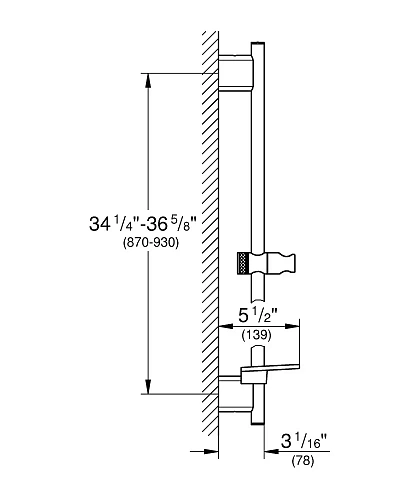 Душевая штанга GROHE Rainshower SmartActive 900 мм, темный графит глянец (26603A00) Душевая штанга GROHE Rainshower SmartActive 900 мм, темный графит глянец (26603A00)