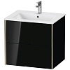 Картинка анонса товара «тумба под раковину duravit xviu xv41250b140 подвесная 61 см черный глянцевый»