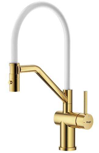 Смеситель для кухни Raglo R86.41.03 с гибким изливом, золотой сатин Смеситель для кухни Raglo R86.41.03 с гибким изливом, золотой сатин