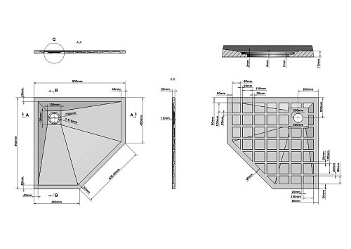 Душевой поддон GROSSMAN Strong графит (90x90x2,5) GR-S29090D Душевой поддон GROSSMAN Strong графит (90x90x2,5) GR-S29090D