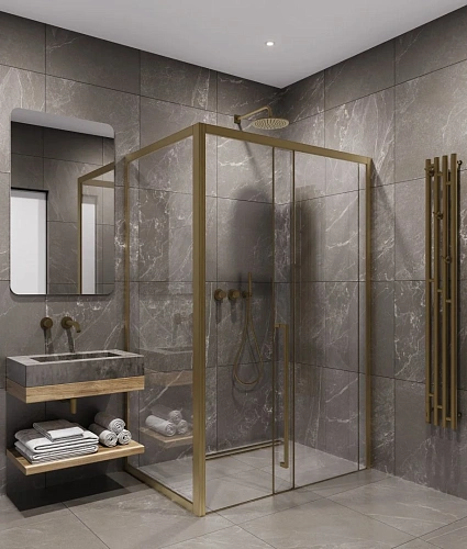 Душевой уголок Timo (T53L+T63) TDSS-130/17C-8L, раздвижная дверь 1300x2000, профиль золото матовое, торцевое стекло TSS-1000/17C-8 1000x2000 Душевой уголок Timo (T53L+T63) TDSS-130/17C-8L, раздвижная дверь 1300x2000, профиль золото матовое, торцевое стекло TSS-1000/17C-8 1000x2000