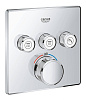 Картинка анонса товара «смеситель для душа grohe grohtherm smartcontrol (29126000) внешняя часть термостата, на 3 выхода, хром»