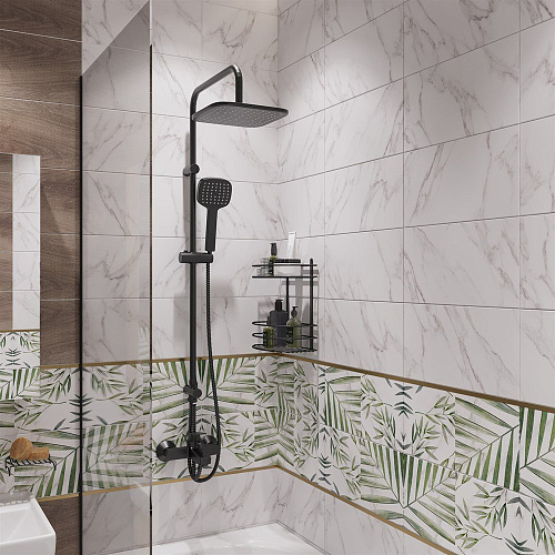 Шторка на ванну DIWO Анапа распашная 75х140, профиль черный матовый 569212 Шторка на ванну DIWO Анапа распашная 75х140, профиль черный матовый 569212