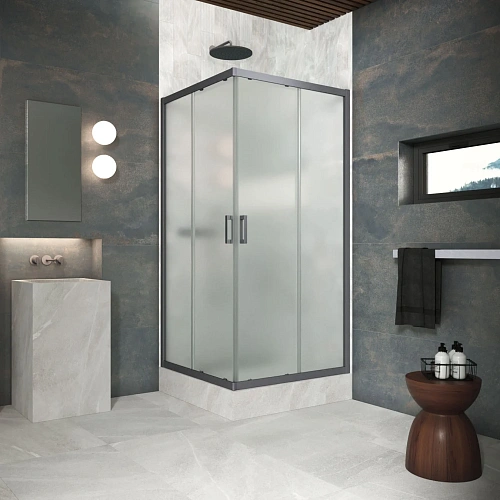 Душевой уголок Vegas-glass ZA Protec 70 11 10 700x700 мм, профиль оружейная сталь, стекло сатин Душевой уголок Vegas-glass ZA Protec 70 11 10 700x700 мм, профиль оружейная сталь, стекло сатин