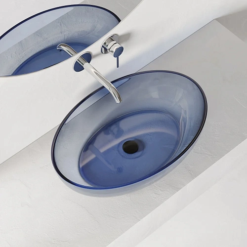 Раковина ABBER Kristall AT2801Saphir накладная, прозрачная, синяя Раковина ABBER Kristall AT2801Saphir накладная, прозрачная, синяя