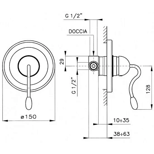 Смеситель для душа Nicolazzi Classico 3406GB75 золото, ручки EL CAPITAN Смеситель для душа Nicolazzi Classico 3406GB75 золото, ручки EL CAPITAN