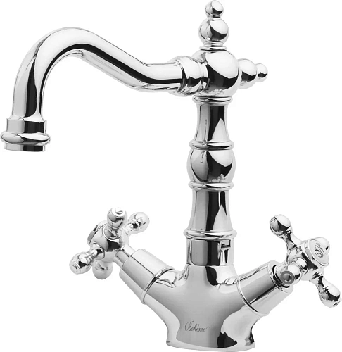 Смеситель для раковины Boheme TRADIZIONALE 272-Ceramic CHROMO с керамической ручкой Смеситель для раковины Boheme TRADIZIONALE 272-Ceramic CHROMO с керамической ручкой