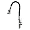 Картинка анонса товара «смеситель для кухни lemark expert lm5082s-black с гибким изливом, хром матовый/черный»