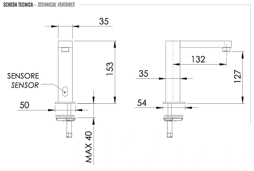 Смеситель для раковины Remer Sensor SE17 сенсорный Смеситель для раковины Remer Sensor SE17 сенсорный