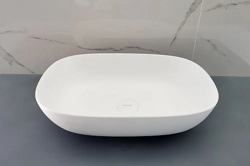 Раковина ABBER Stein AS2637 накладная, белая матовая Раковина ABBER Stein AS2637 накладная, белая матовая