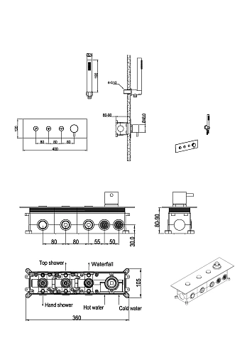 Смеситель для ванны Boheme FUSION 130-SYS-G GOLD Смеситель для ванны Boheme FUSION 130-SYS-G GOLD