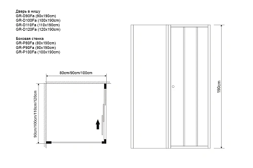 Душевая дверь GROSSMAN Falcon GR-D110 (110x190) Душевая дверь GROSSMAN Falcon GR-D110 (110x190)