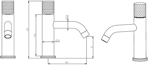 Смеситель для раковины Boheme STICK CHROME TOUCH GOLD 121-CRG.2 Смеситель для раковины Boheme STICK CHROME TOUCH GOLD 121-CRG.2