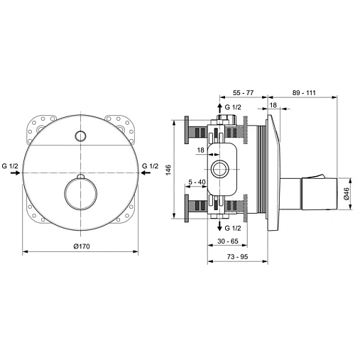 Смеситель для душа Ideal Standard CERAPLUS A6156AA Смеситель для душа Ideal Standard CERAPLUS A6156AA