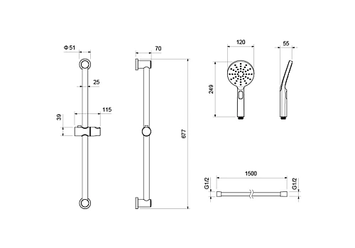 Душевой гарнитур Aquatek ОБЕРОН AQ2016CR Хром Душевой гарнитур Aquatek ОБЕРОН AQ2016CR Хром