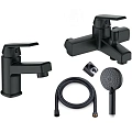 Комплект смесителей OneLife P02-311b черный Комплект смесителей OneLife P02-311b черный