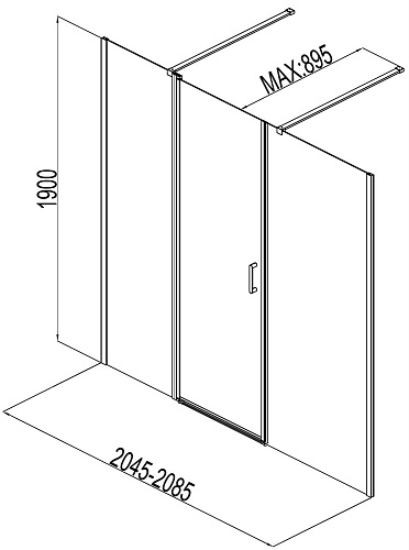 Душевая дверь Aquanet Cinetic 210, прозрачное стекло (AE12-N-120H190U-CT + AE12-F-90H190U-CT) Душевая дверь Aquanet Cinetic 210, прозрачное стекло (AE12-N-120H190U-CT + AE12-F-90H190U-CT)