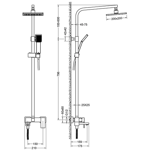 Душевая система Timo Selene SX-2013/00 хром Душевая система Timo Selene SX-2013/00 хром