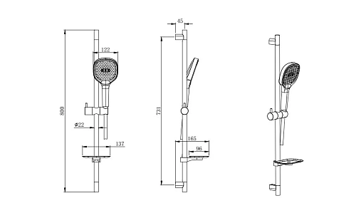 Душевой гарнитур Aquatek ВЕГА AQ2021MB черный матовый Душевой гарнитур Aquatek ВЕГА AQ2021MB черный матовый