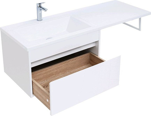 Тумба с раковиной Aquanet Токио 130 L белый (подвесная, 1 ящик) 00236917 + 00235501 Тумба с раковиной Aquanet Токио 130 L белый (подвесная, 1 ящик) 00236917 + 00235501