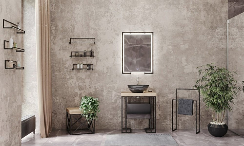 Полка Velvex Gelou 50 Black металлическая со стеклом pkGEL.50-54 Полка Velvex Gelou 50 Black металлическая со стеклом pkGEL.50-54