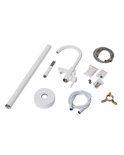 Смеситель для ванны Orange Steel M99-336w напольный, белый Смеситель для ванны Orange Steel M99-336w напольный, белый