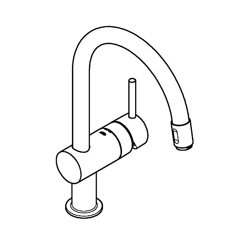 Смеситель для кухни GROHE Minta с выдвижным C-изливом, хром (32918000) Смеситель для кухни GROHE Minta с выдвижным C-изливом, хром (32918000)