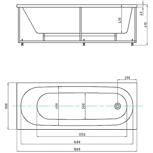 Акриловая ванна Aquatek Оберон 180 пустая с фронтальным экраном слив справа OBR180-0000009 Акриловая ванна Aquatek Оберон 180 пустая с фронтальным экраном слив справа OBR180-0000009