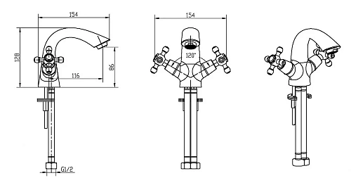 Смеситель для раковины Boheme SATINE 291-ST Смеситель для раковины Boheme SATINE 291-ST