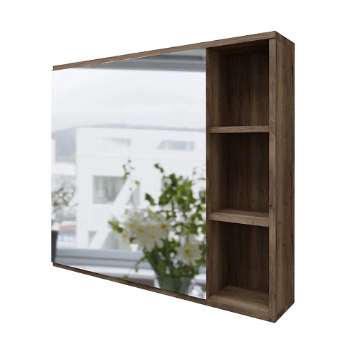 Зеркальный шкаф GROSSMAN ФОРТА-80 см универсальный темный дуб 80x70 2080022 Зеркальный шкаф GROSSMAN ФОРТА-80 см универсальный темный дуб 80x70 2080022