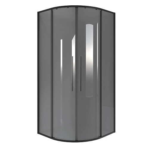 Душевой уголок Niagara Nova NG-2826-34BLACK (90x90x195) полукруг, раздвижная, черный матовый, стекло тониров Душевой уголок Niagara Nova NG-2826-34BLACK (90x90x195) полукруг, раздвижная, черный матовый, стекло тониров