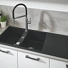 Кухонная мойка GROHE K500 с 2 чашами, 1160 x 500 мм, черный гранит (31647AP0) Кухонная мойка GROHE K500 с 2 чашами, 1160 x 500 мм, черный гранит (31647AP0)